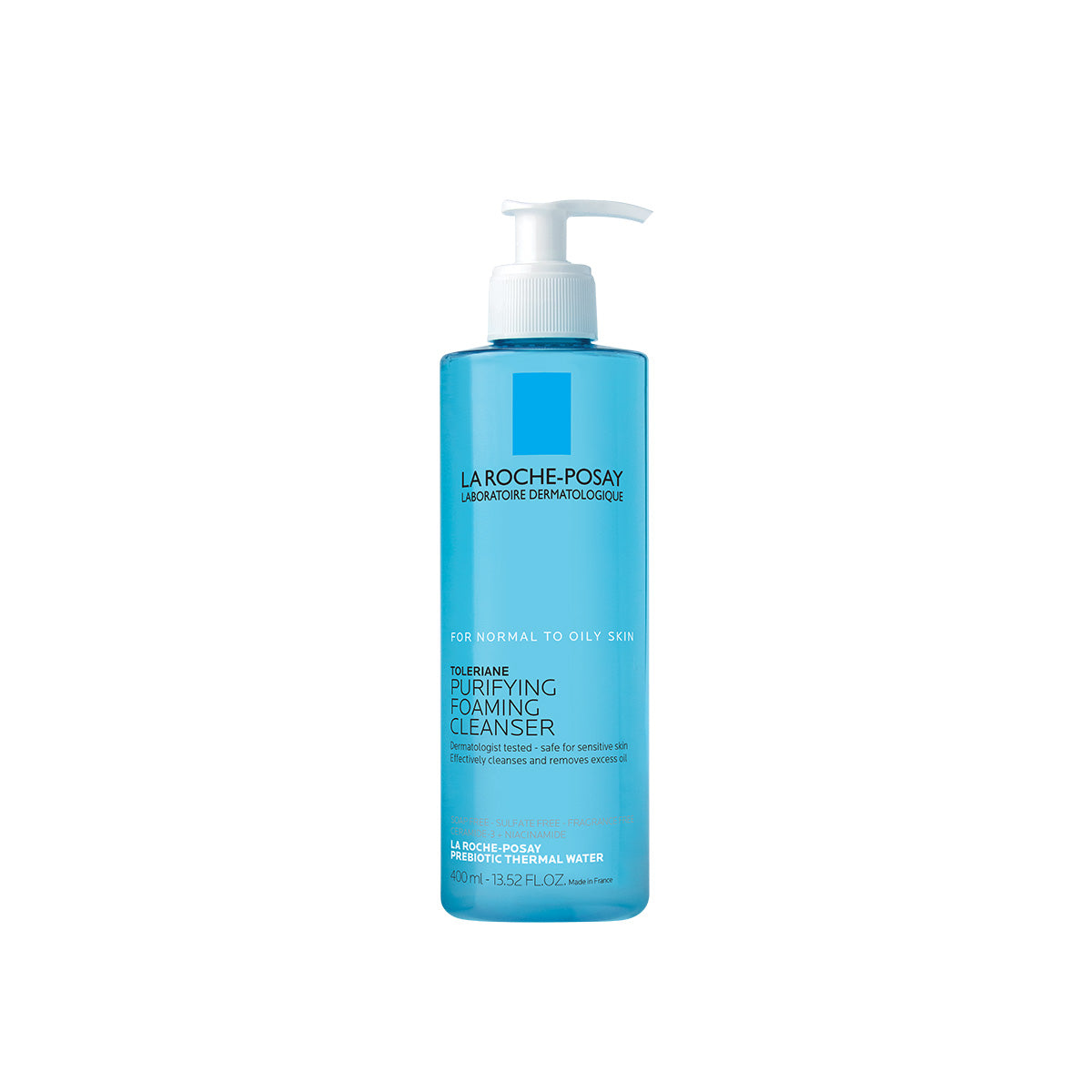 La Roche-Posay For Normal to Oily Skin Toleriane Purifying Foaming Cleanser, Front view stock image