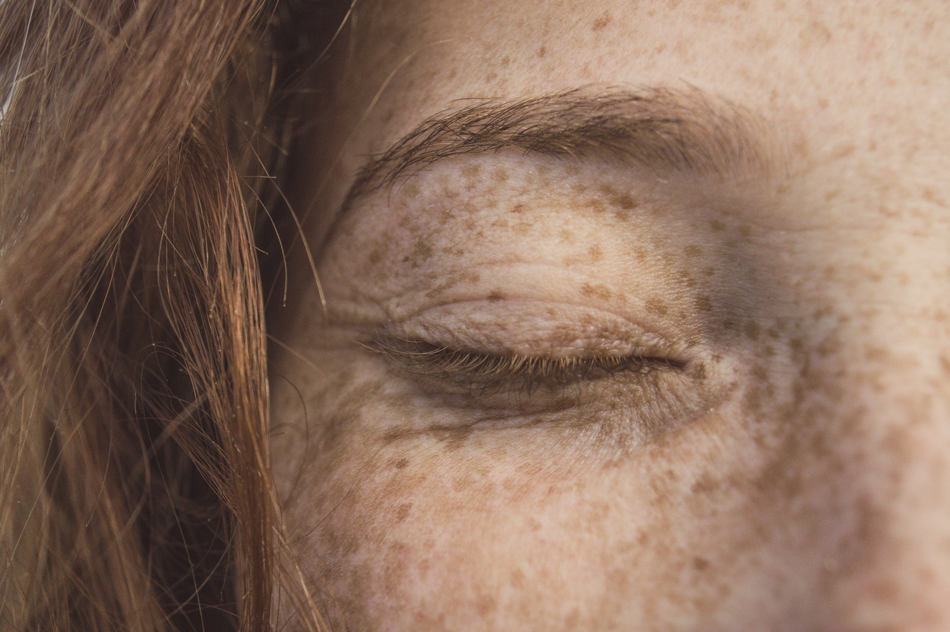 Close up of a woman's closed eye