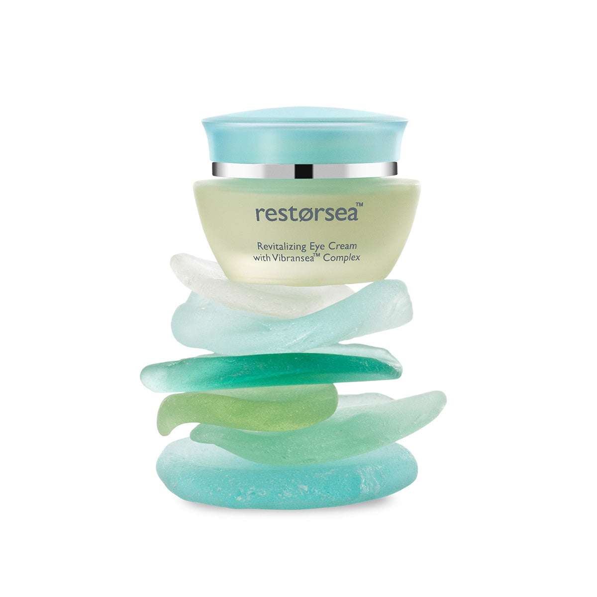 Restorsea Revitalizing Eye Cream with Vibransea Complex, Front view stock image on many brand platforms